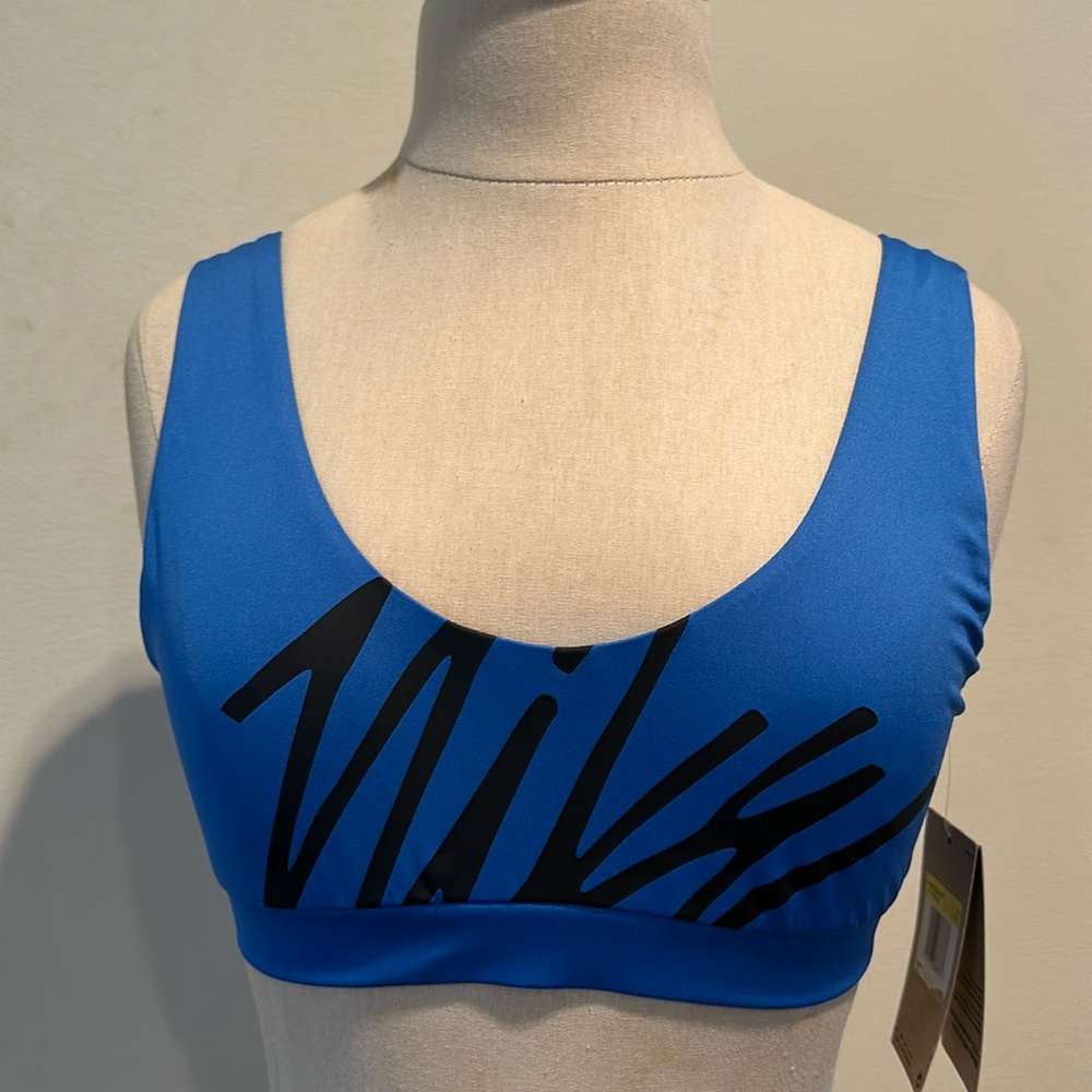 NWT Nike Swim Logo Scoop Neck bikini top in blue